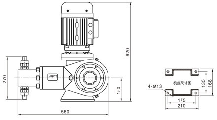 J-ZR柱塞式計(jì)量泵安裝尺寸圖